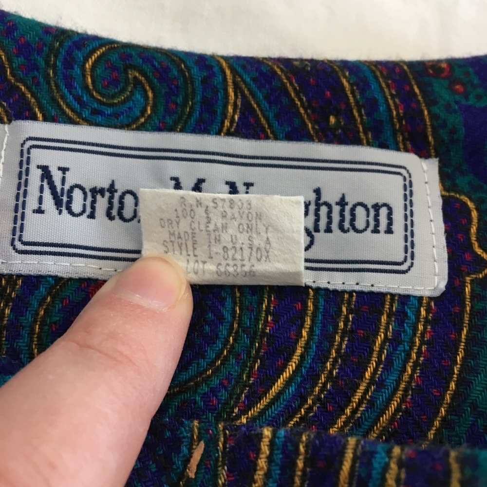 VTG 80s Norton McNaughton Paisley and Floral Blazer, 8 - Picture 12 of 13